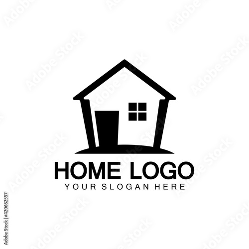 Home logo icon vector illustration design template.Home and house logo design vector, logo , architecture and building, design property , stay at home estate Business logo.