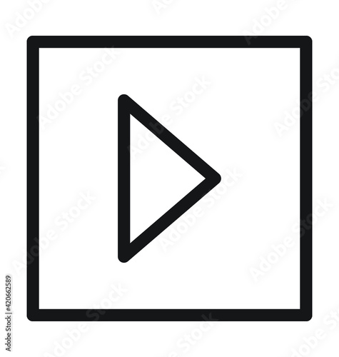 Play Button Vector Outline Icon