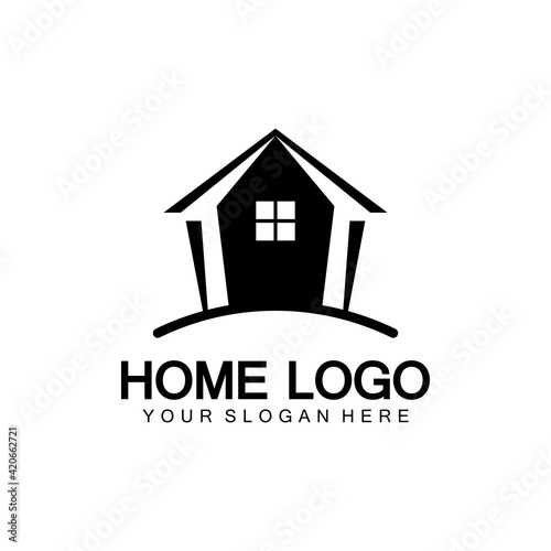 Home logo icon vector illustration design template.Home and house logo design vector, logo , architecture and building, design property , stay at home estate Business logo.