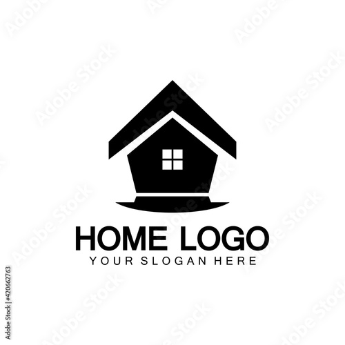 Home logo icon vector illustration design template.Home and house logo design vector, logo , architecture and building, design property , stay at home estate Business logo.