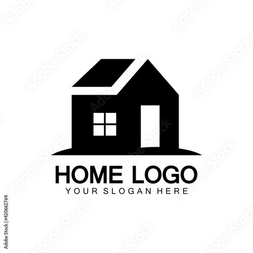 Home logo icon vector illustration design template.Home and house logo design vector, logo , architecture and building, design property , stay at home estate Business logo.