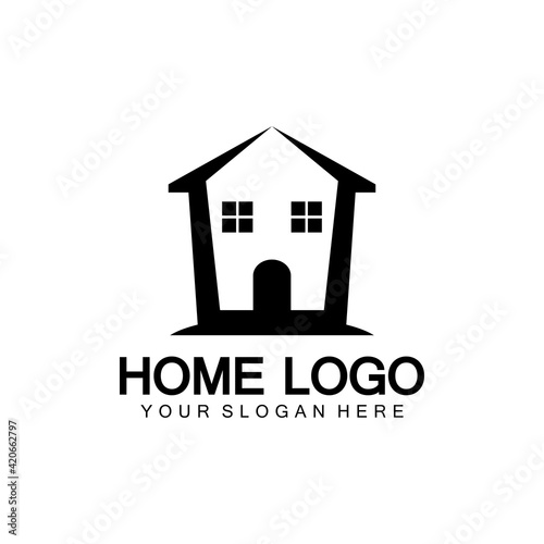 Home logo icon vector illustration design template.Home and house logo design vector, logo , architecture and building, design property , stay at home estate Business logo.