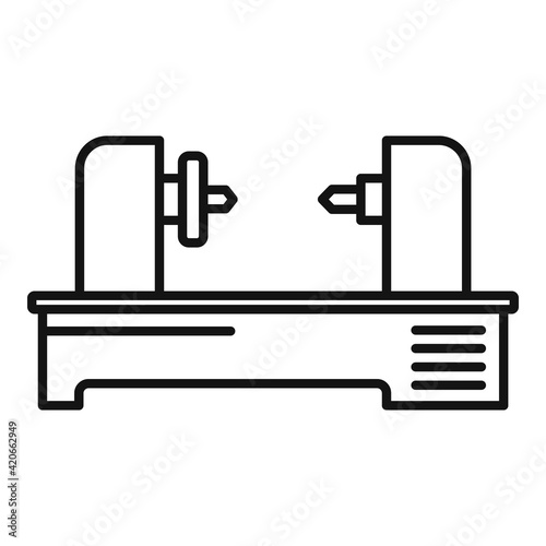 Automated lathe icon, outline style