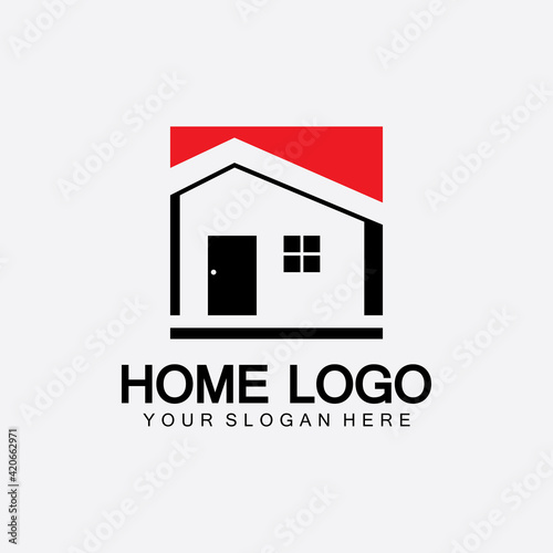 Home logo icon vector illustration design template.Home and house logo design vector, logo , architecture and building, design property , stay at home estate Business logo.