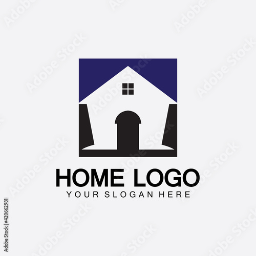 Home logo icon vector illustration design template.Home and house logo design vector, logo , architecture and building, design property , stay at home estate Business logo.