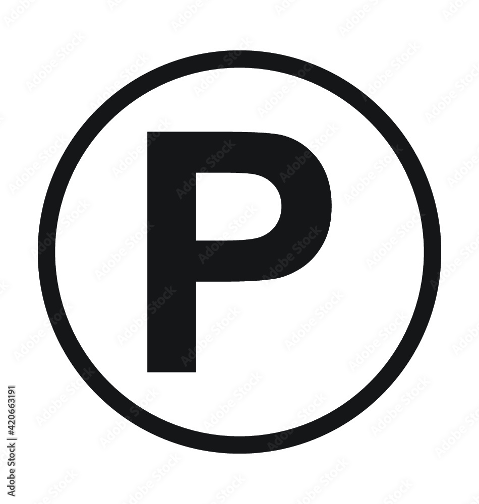 Parking Sign Vector Outline Icon Parking Sign Vector Outline Icon