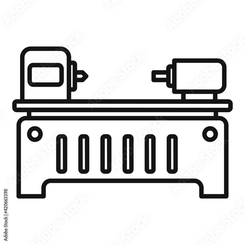 Boring lathe icon, outline style