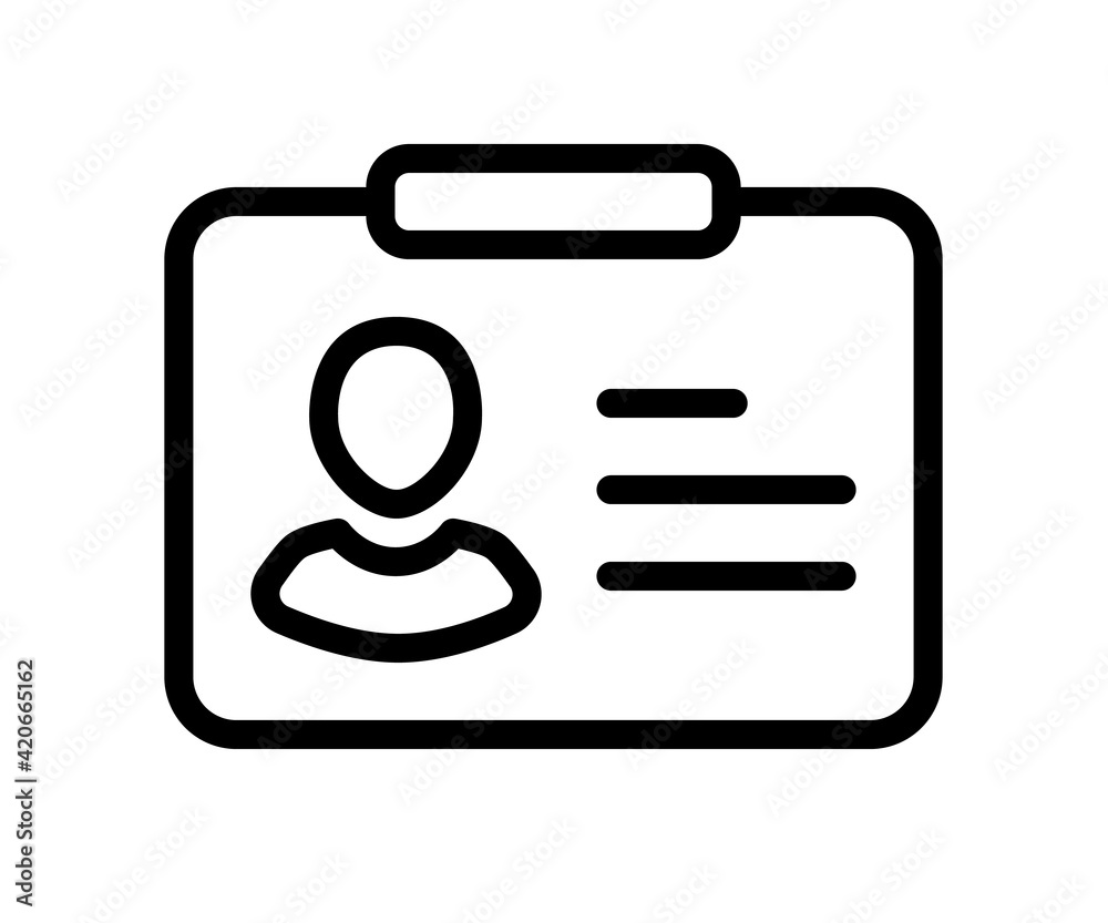 card id identity single isolated icon with outline style