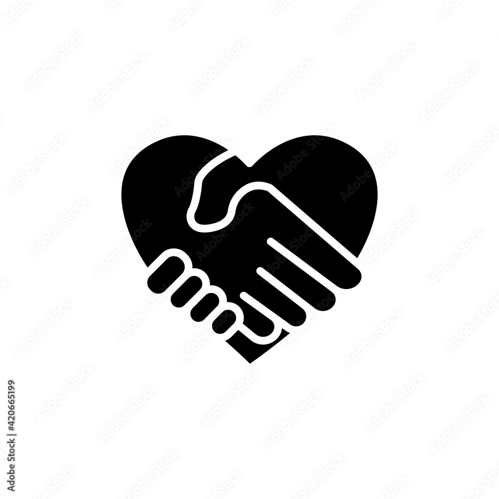 Handshake icon with heart. the icon can be used for application icon, web icon, infographic. Editable stroke. Design template vector Handshake icon with heart. the icon can be used for application icon, web icon, infographic. Editable stroke. Design template vector