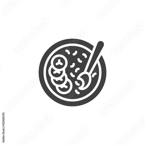 Oatmeal porridge with banana vector icon