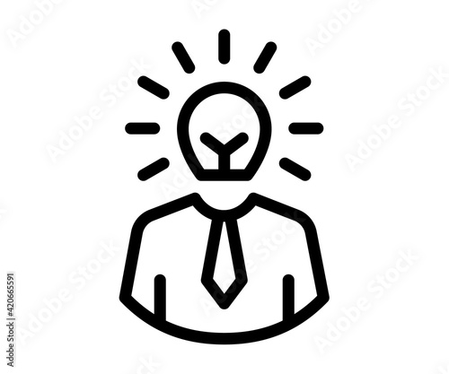 creative bulb idea single isolated icon with outline style