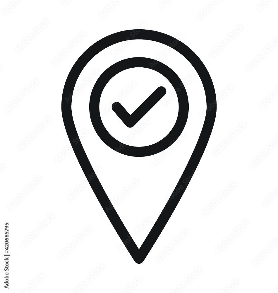 Add Location Line Vector Icon Add Location Line Vector Icon