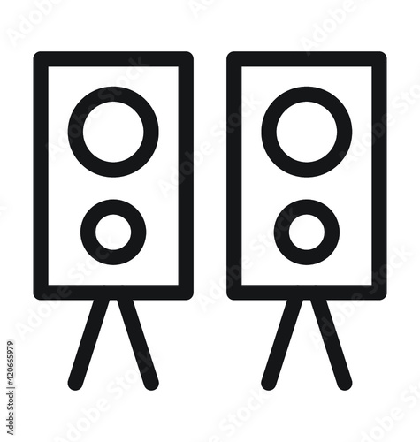Speaker Line Vector Icon