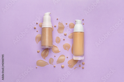 Bottles of makeup foundatio...