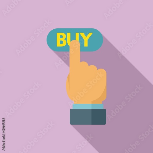 Buy online icon, flat style