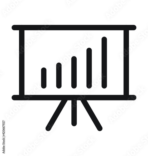 Graph Presentation Line Vector Icon