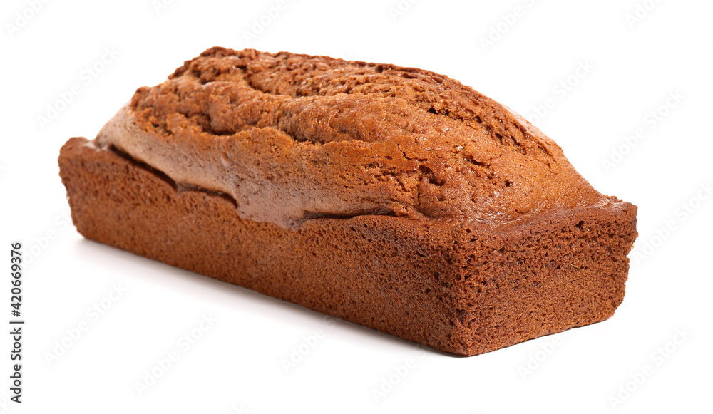 Tasty gingerbread cake on white background Tasty gingerbread cake on white background