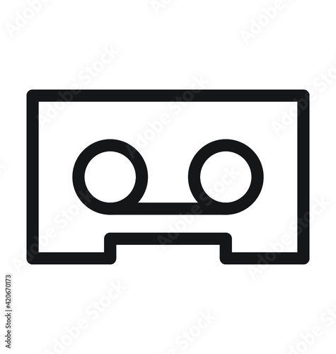 Cassette Line Vector Icon