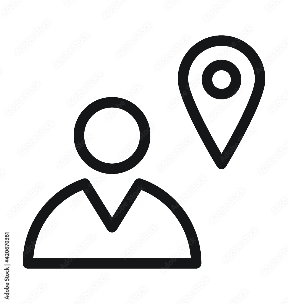 Person Location Line Vector Icon Person Location Line Vector Icon