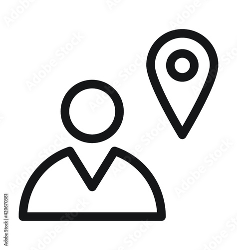 Free Download Person Location Line Vector Icon - GFXLoad