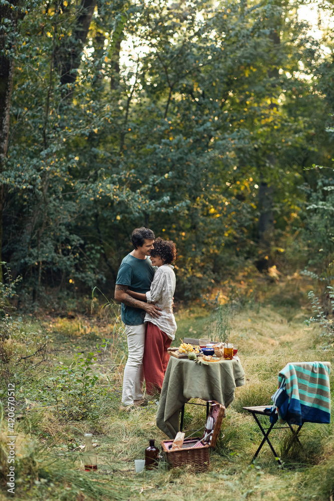 An Intimate Moment - A Love Couple Hugging in Nature An Intimate Moment - A Love Couple Hugging in Nature