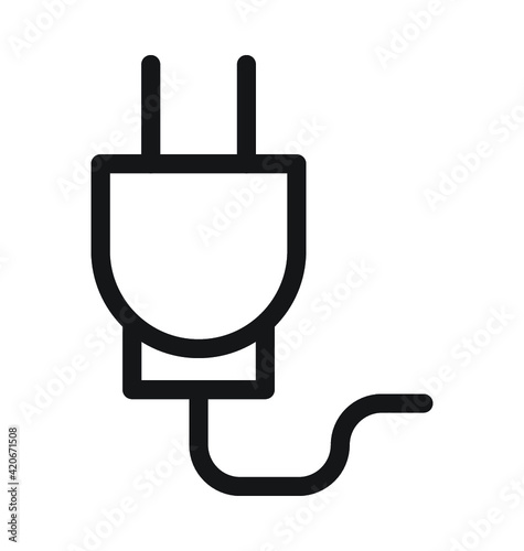 Power Plug Line Vector Icon