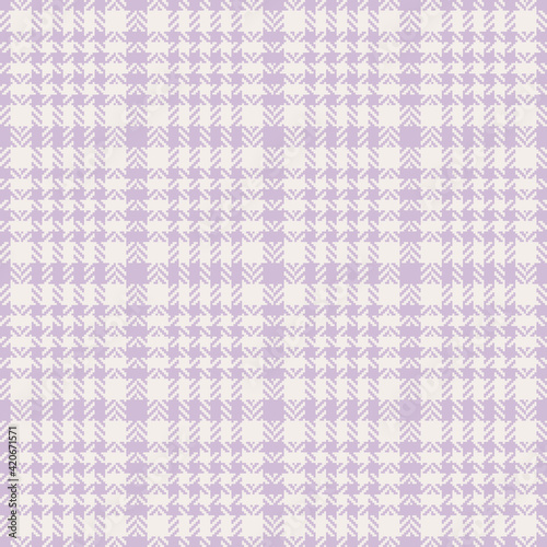Pastel purple plaid pattern seamless tartan check. Textured glen tweed background for dress, coat, jacket, blanket, throw, other modern spring autumn winter classic womenswear fashion textile design.