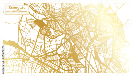 Esenyurt Turkey City Map in Retro Style in Golden Color. Outline Map. photo