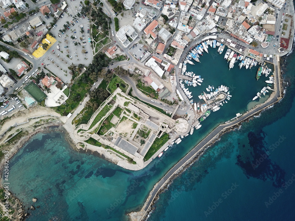 Cyprus Mugasa harbor view from above.