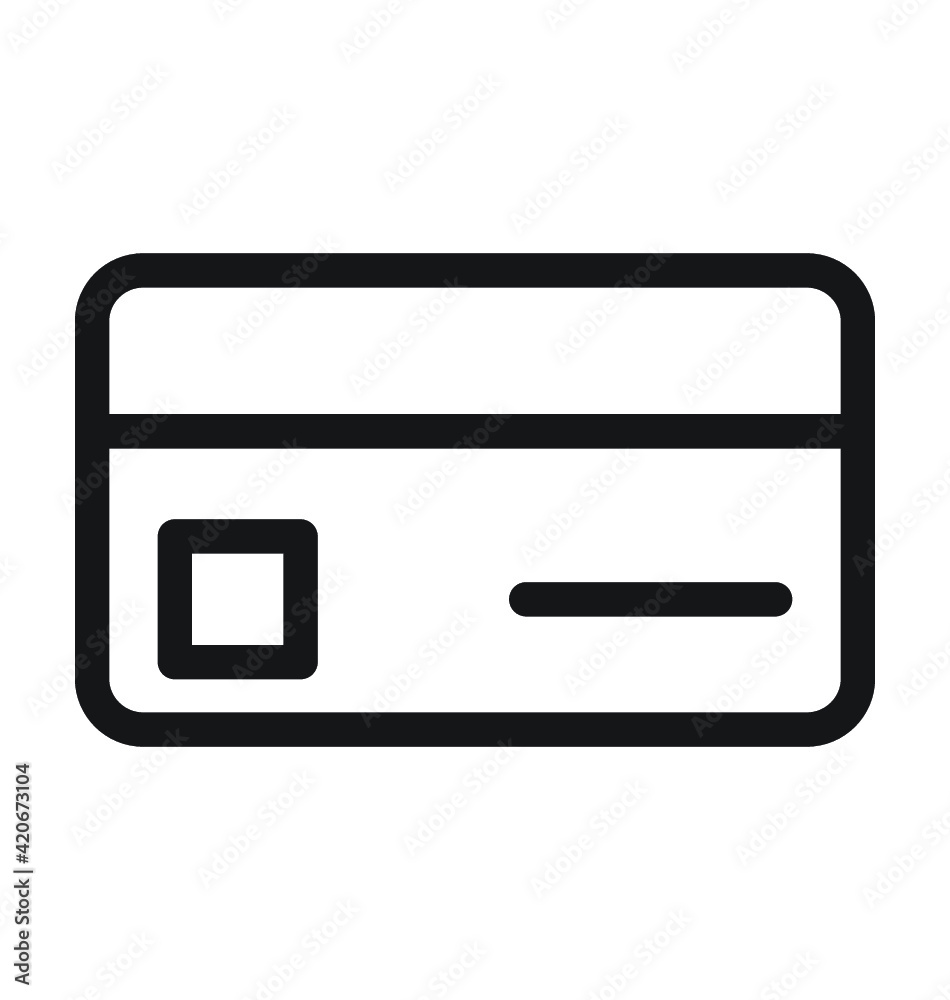 Credit Card Line Vector Icon Credit Card Line Vector Icon