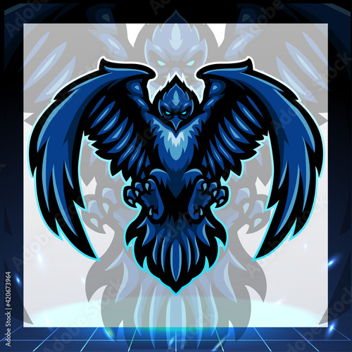 Raven mascot. esport logo design