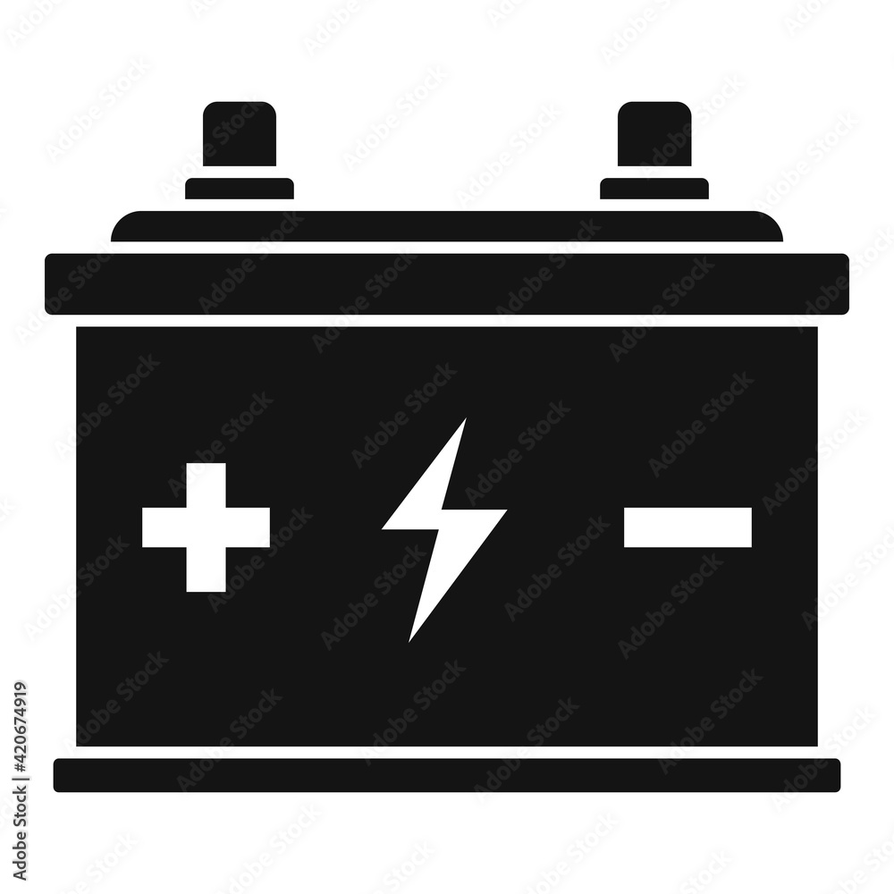Fototapeta premium Eco car battery icon, simple style