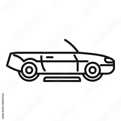 Hybrid cabriolet car icon, outline style