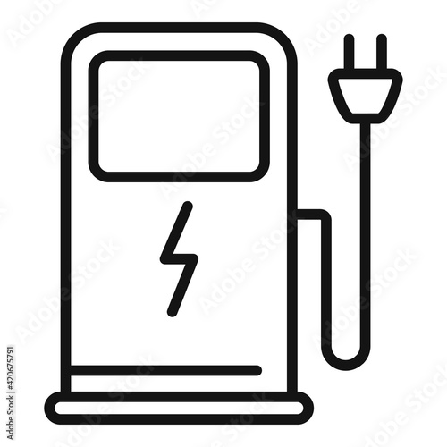 City charge station icon, outline style