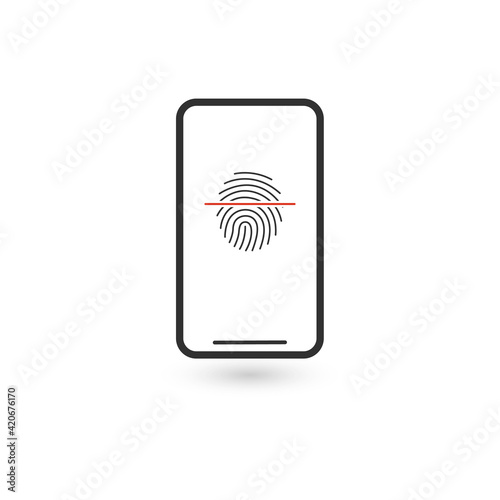 Scanning fingerprint icon o...