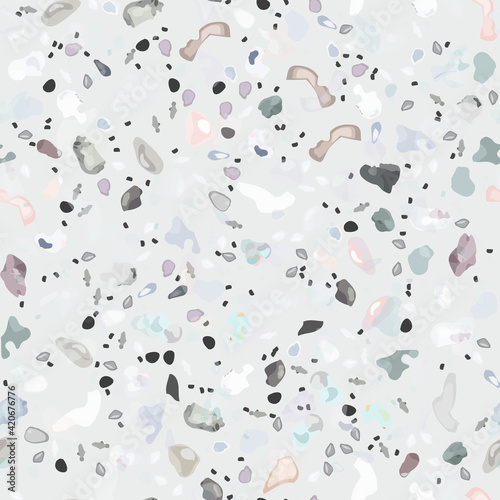 Terrazzo Texture Vector. Flooring Seamless Pattern