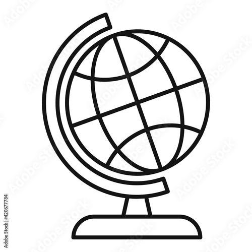 Travel globe icon, outline style