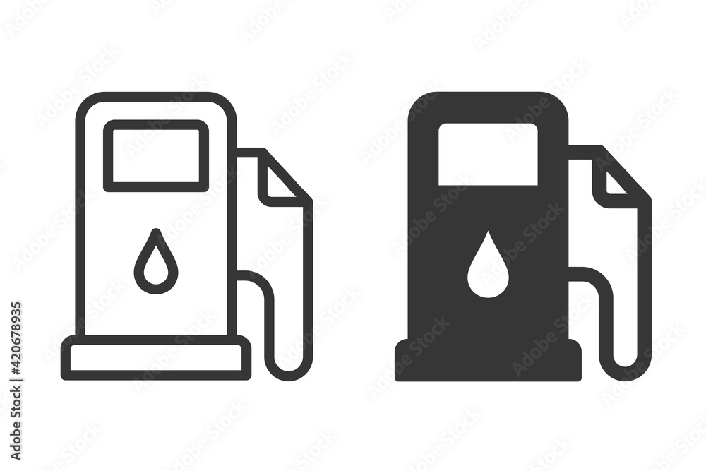 Fuel pump icon on white background. Vector illustration.