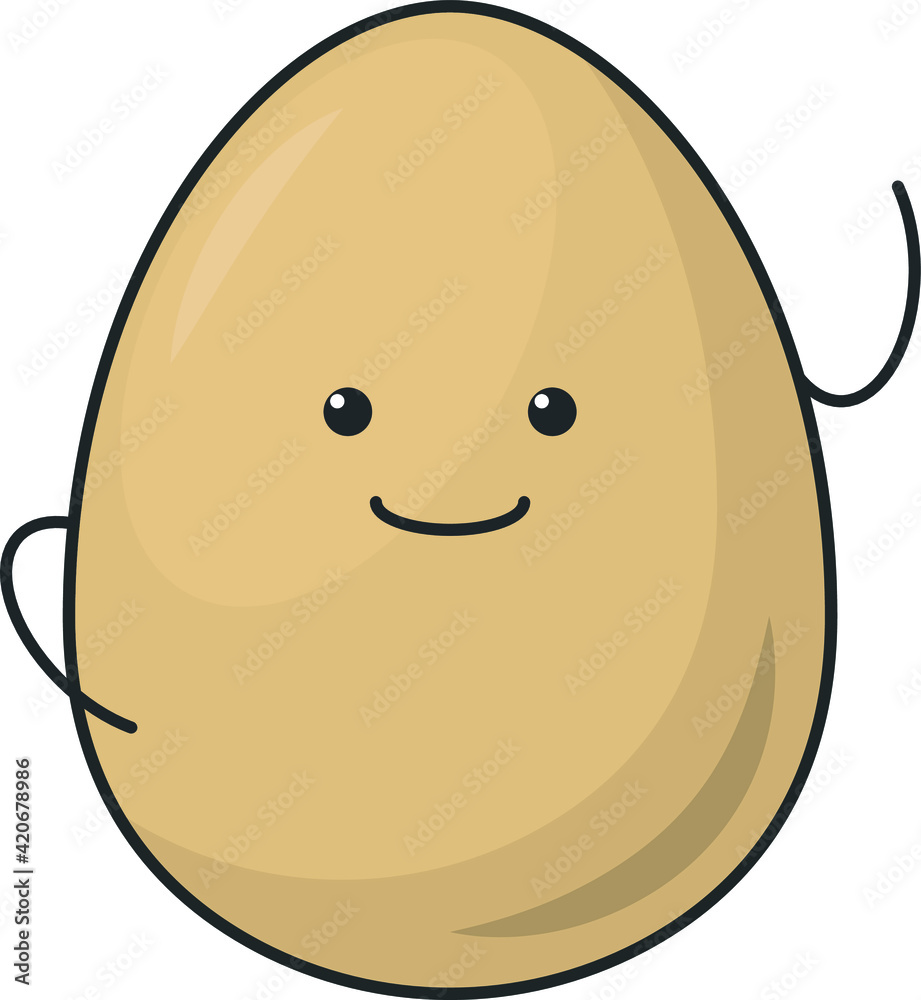 Fototapeta premium Children's emoticon on chicken eggs. Character egg.