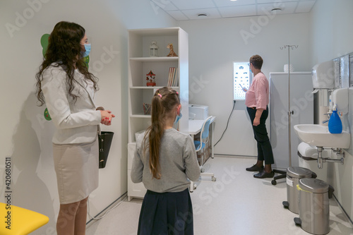 Eye Test At Pediatric Clinic