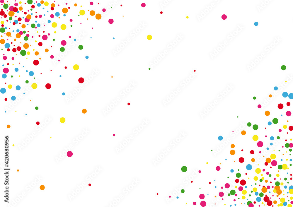 Orange Dot Blast Texture. Round Gift Illustration. Yellow Paint Circle. Red Sparkle Confetti Background.