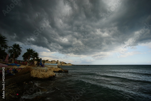 storm over the sea, mersin, turkiye