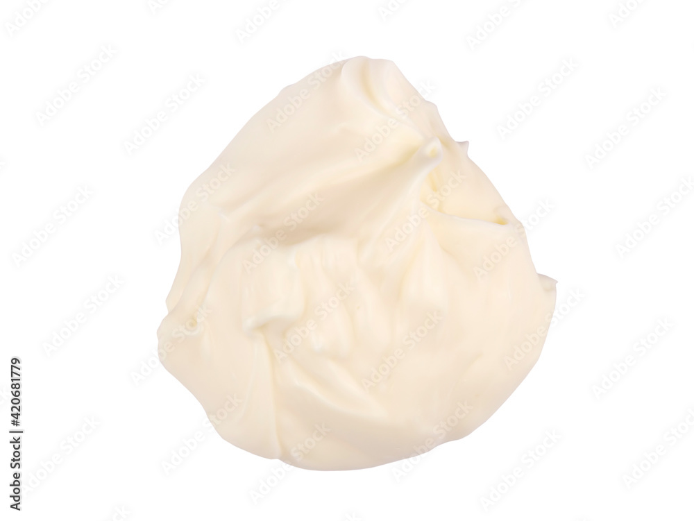 Mayonnaise isolated. Mayo swirl on white background. Mayonnaise Mayonnaise isolated. Mayo swirl on white background. Mayonnaise