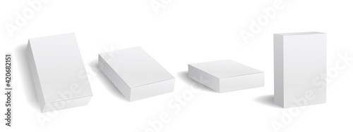 Packaging box mockup vector set, 箱のモックアップ