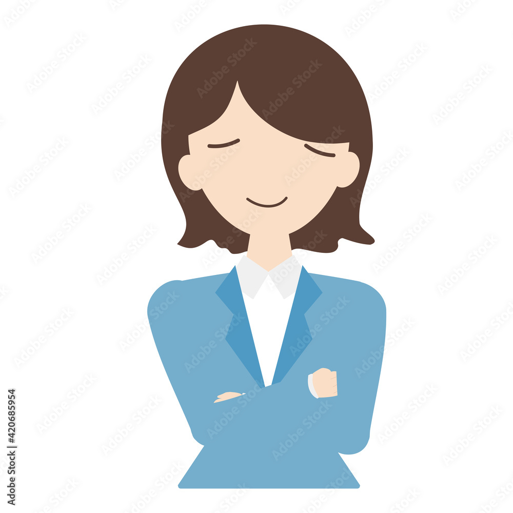 良いアイデアが浮かんだスーツ姿の女性 良いアイデアが浮かんだスーツ姿の女性