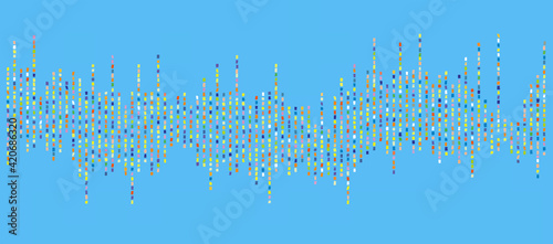 Grunge Sound Wave Pattern on Baby Blue