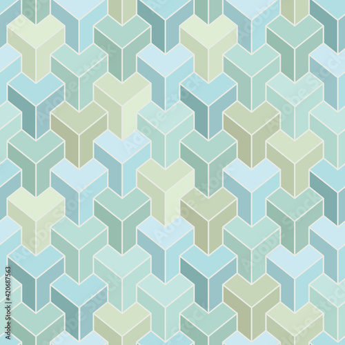 Cubes seamless pattern. A seamless retro pattern with geometric motifs.