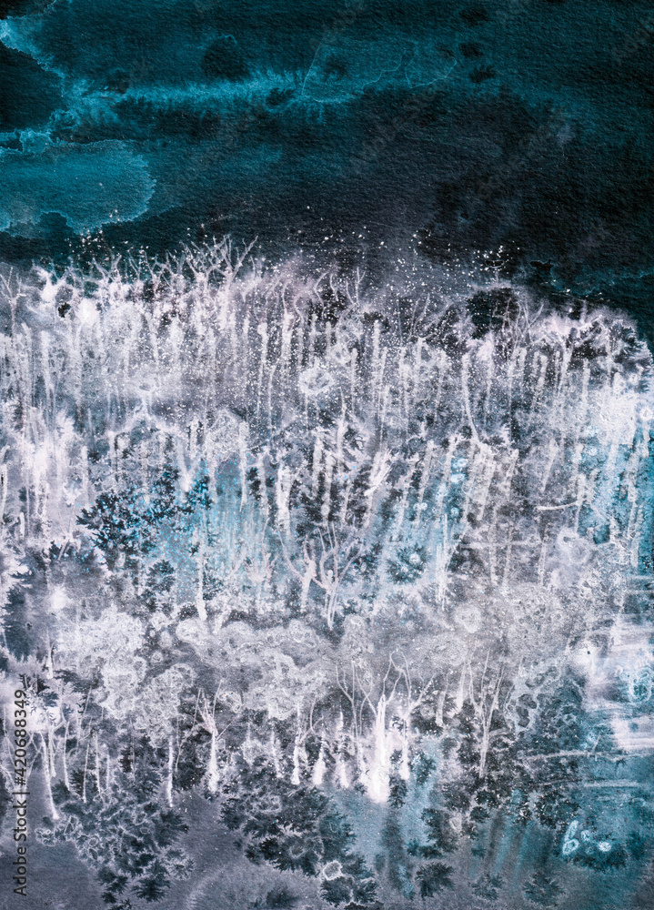 Abstract Watercolour Painting with an organic forest like feel Abstract Watercolour Painting with an organic forest like feel