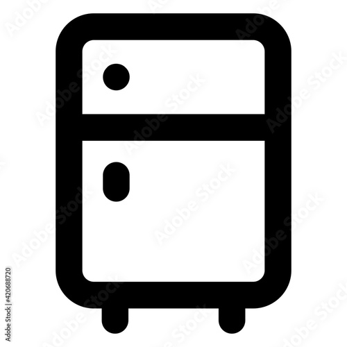 
Refrigerator icon in solid vector 

