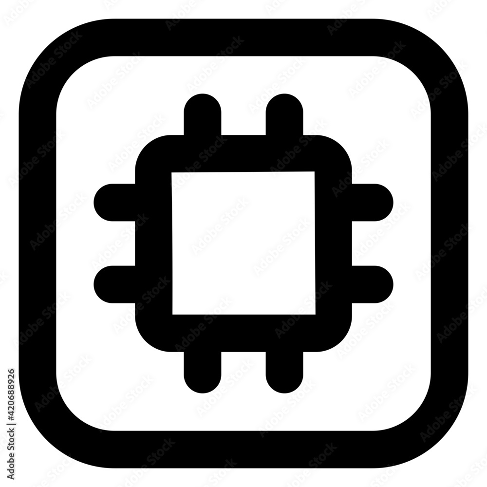 A solid hardware demonstrating microchip in glyph icon
A solid hardware demonstrating microchip in glyph icon